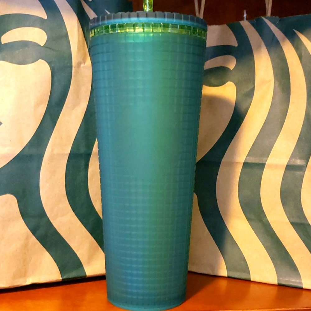 Starbucks Green Jelly Mountain Dew Grid Soft Touch Tumbler 2022 NWT